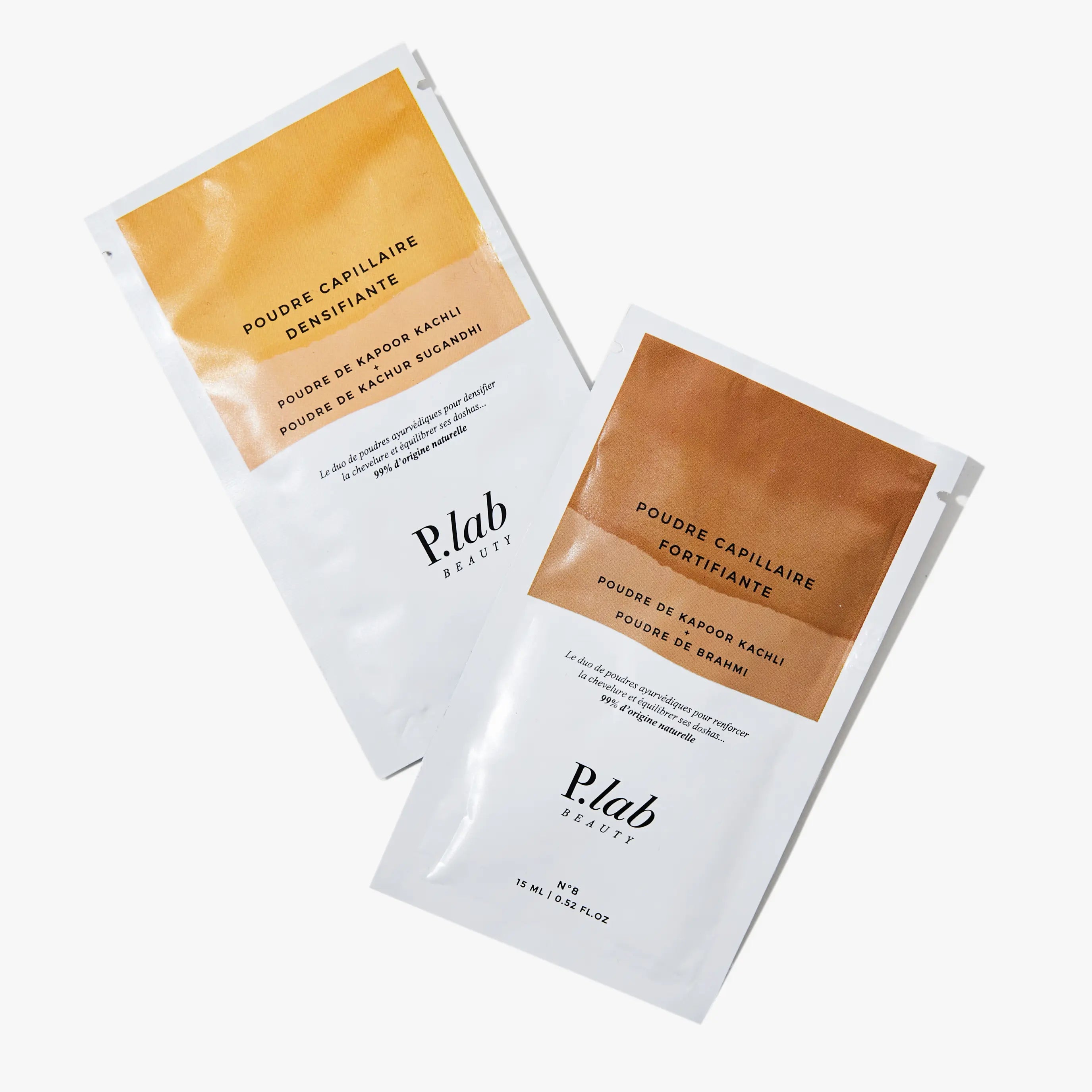 sachets poudre capillaires fond blanc