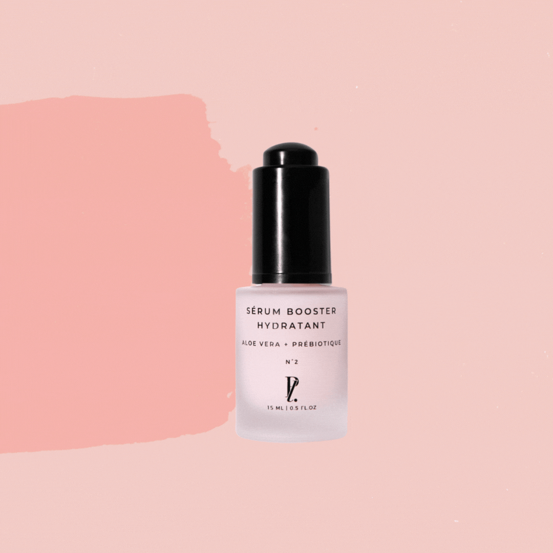 gif sérum hydratant rose bienfaits fond rose